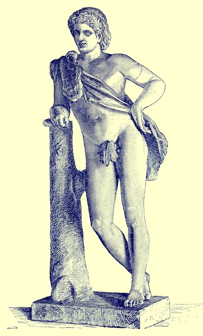 Faun van Praxiteles, illustratie uit Geschiedenis van Rome door Victor Duruy, gepubliceerd 1884 door English School