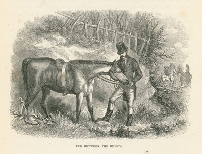 Gevoed tussen de uitbarstingen (gravure) door English School