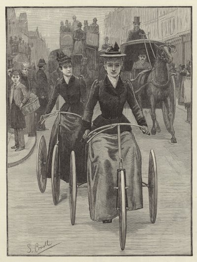 Vrouwelijke Fietsers door English School