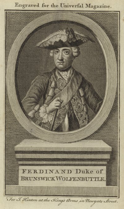 Ferdinand, Hertog van Brunswick Wolfenbuttle door English School