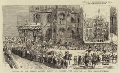 Festival van de Duitse kunstenaarsvereniging in Meissen, de receptie in het Albrechtschloss door English School