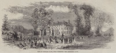Feest in Denham Court, nabij Uxbridge (gravure) door English School