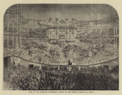 Feest van de Nationale Matigheidsbond in het Crystal Palace, 5000 stemmen door English School