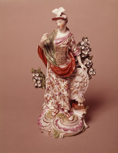 Beeld van de godin Athena, Derby Porcelain Works, ca. 1800 door English School