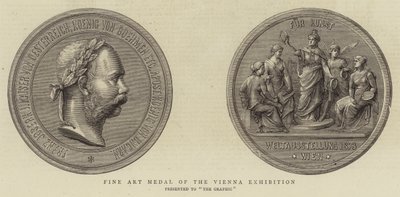 Kunstmedaille van de Weense tentoonstelling (gravure) door English School