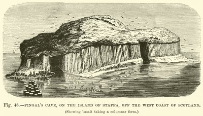 Fingals Grot, op het eiland Staffa, voor de westkust van Schotland door English School