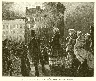 Brand in de Toren van de Prins van Wales, Windsor Castle door English School