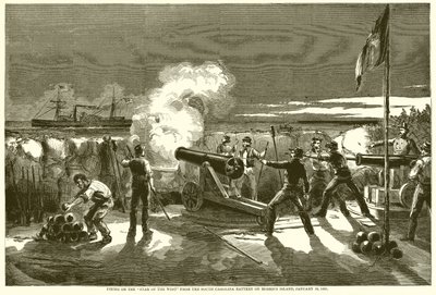 Beschieting van de Star of the West vanaf de South Carolina Battery op Morriss Island, 10 januari 1861 door English School