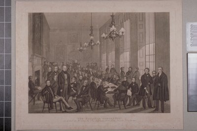 Eerste Chartist Meeting, British Coffee House op Cockspur Street door English School