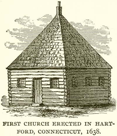 Eerste kerk gebouwd in Hartford, Connecticut, 1638 door English School