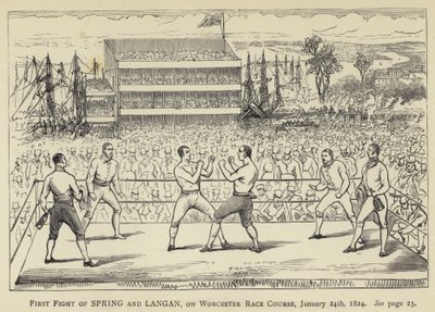 Eerste gevecht van Spring en Langan, op Worcester Race Course, 24 januari 1824 door English School