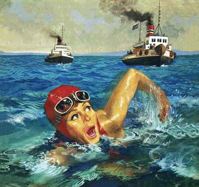 Eerste vrouw die het Kanaal overzwom: Gertrude Ederle door English School