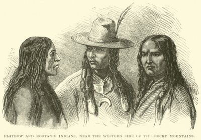 Flatbow en Kootanie Indianen, nabij de westelijke kant van de Rocky Mountains door English School