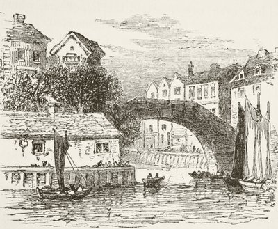 Fleet Bridge, Londen in de 17e eeuw, uit 