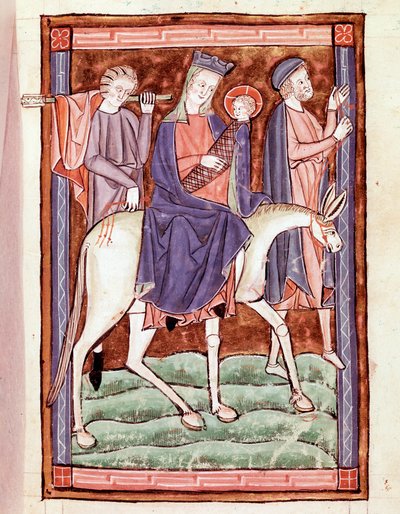Vlucht naar Egypte Pagina uit een Engels manuscript uit de 13e eeuw Venetië, Biblioteca Marciana door English School