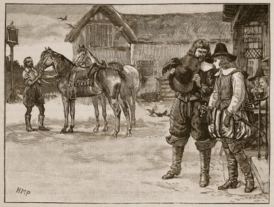 Vlucht van Lady Arabella Stuart, illustratie uit Cassells Geïllustreerde Geschiedenis van Engeland door English School