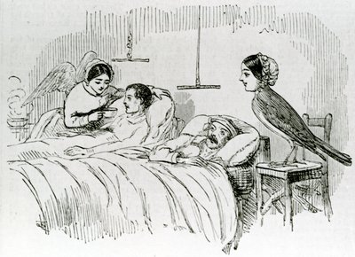 Florence Nightingale en een van haar verzorgende engelen in de Krim door English School