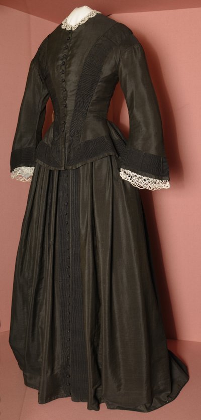 Florence Nightingales zwarte lijfje en bijpassende rok, ca. 1870 door English School