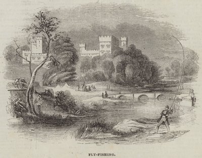 Vliegvissen (gravure) door English School