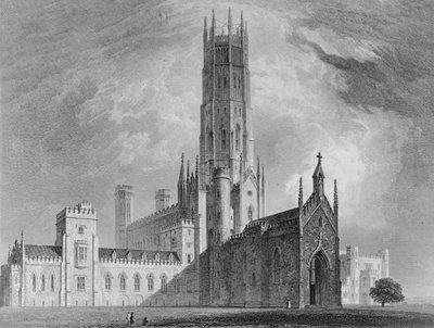 Fonthill Abbey vanuit het noordwesten, uit Grafische en Literaire Illustraties van Fonthill Abbey door John Britton, 1823 door English School