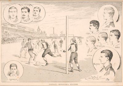 Voetbal - Ironopolis v. Stockton, 1892 door English School