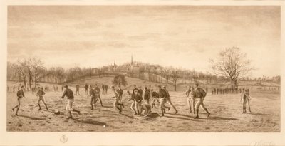 Voetbal op Harrow School, 1887 door English School