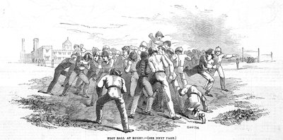 Voetbal bij Rugby, uit The Illustrated London News, 20 december 1845 door English School