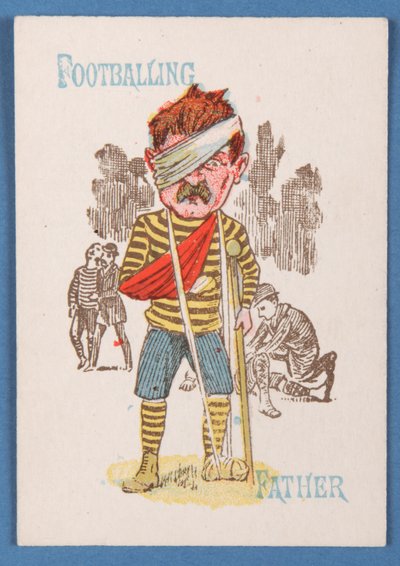 Voetballende Vader, kaart uit een Happy Families spel, ca. 1890-1900 door English School