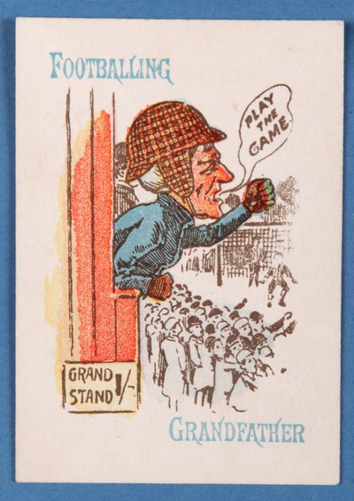 Voetballende Grootvader, uit het Happy Families kaartspel, ca. 1890-1900 door English School