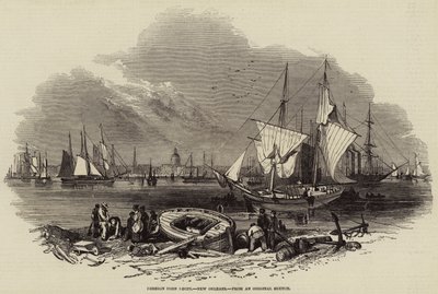 Buitenlandse Graanhavens, New Orleans (gravure) door English School