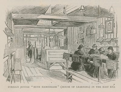 Buitenlandse Joodse Beth Hamidrash (Leerhuis) in de East End door English School