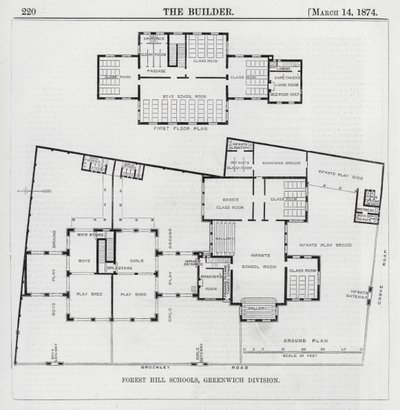 Forest Hill Scholen, Greenwich Divisie (gravure) door English School