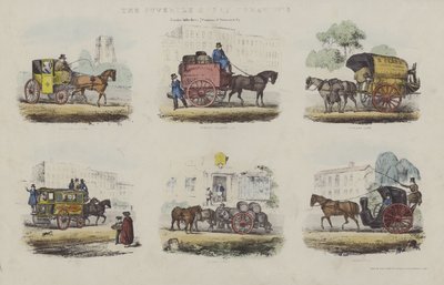 Vormen van transport in het midden van de 19e eeuw in Londen door English School