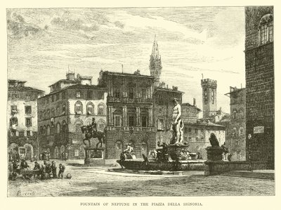 Fontein van Neptunus op het Piazza della Signoria door English School