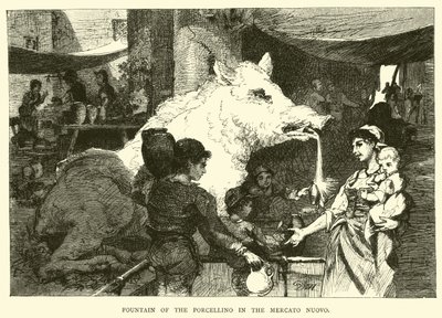 Fontein van de Porcellino in de Mercato Nuovo door English School