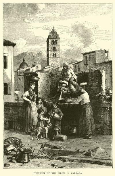 Fontein van de Sirene in Carrara door English School