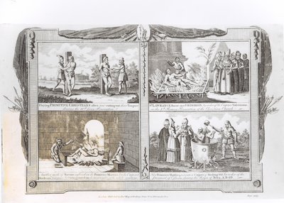 Vier methoden van marteling gebruikt op de primitieve martelaren door English School