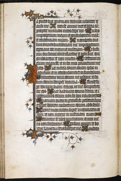 Vos en ooievaar in de randdetail van MS Egerton 3277, uit de 