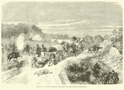 Fransen veroveren Pruisische bevoorradingswagens voor Thionville, september 1870 door English School