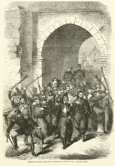 Franse troepen verlaten Straatsburg na de capitulatie, september 1870 door English School