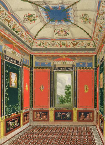 Fresco decoratie in het Zomerhuis van Buckingham Palace, uit The Decorations of the Garden Pavilion in the Grounds of Buckingham Palace door Ludwig Gruner en Anna Brownell Jameson door English School