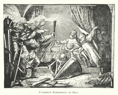 Friedrich Barbarossa bij Susa (gravure) door English School