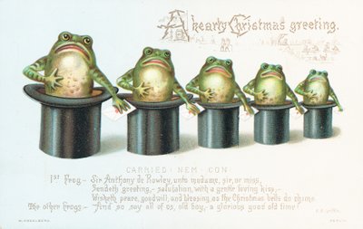 Kikkers met Hoge Hoeden! Kerstkaart door English School