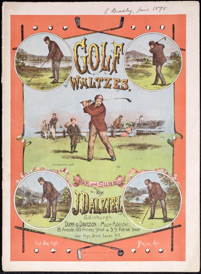 Voorkant van de partituur voor Golf Waltzes door J. Dalziel door English School