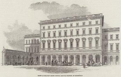 Voorzijde van het Nieuwe Grand Central Station, in Birmingham door English School