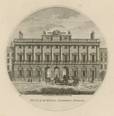 Voorzijde van de Koninklijke Academie, Strand door English School