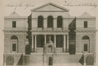 Voorkant van het Sessiehuis in de Old Bailey door English School