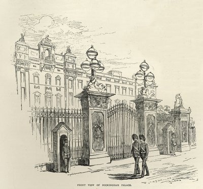 Vooraanzicht van Buckingham Palace (uit 