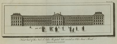 Vooraanzicht van het nieuwe St Lukes Ziekenhuis door English School