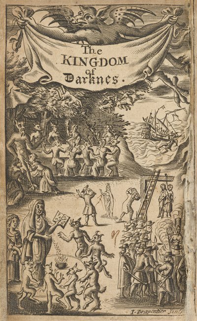 Frontispice van Nathaniel Crouch, Het Koninkrijk der Duisternis door English School